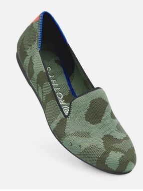 ROTHY'S Olive Camo Rounded Toe Slip-On Loafers Flats Shoes Size 7.0